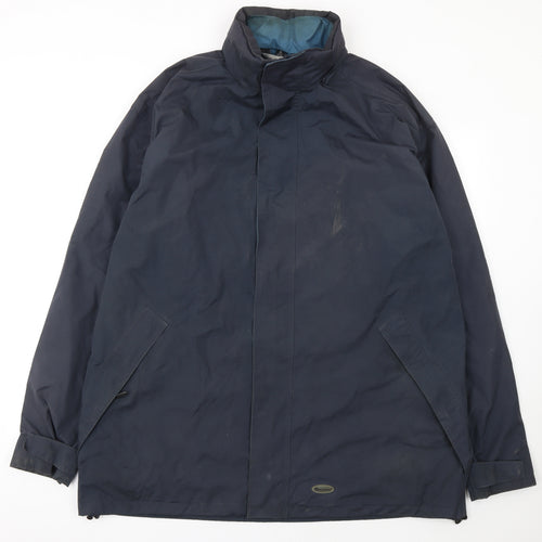 Outdoorscene Men’s Blue XL Waterproof Mid-Length Rain Coat