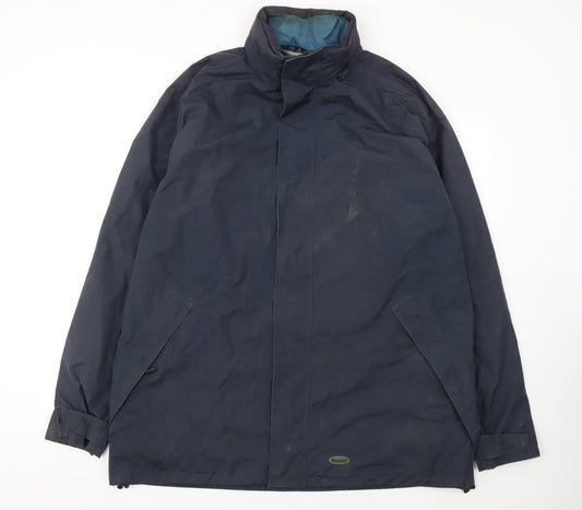 Outdoorscene Men’s Blue XL Waterproof Mid-Length Rain Coat