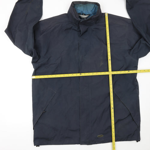 Outdoorscene Men’s Blue XL Waterproof Mid-Length Rain Coat