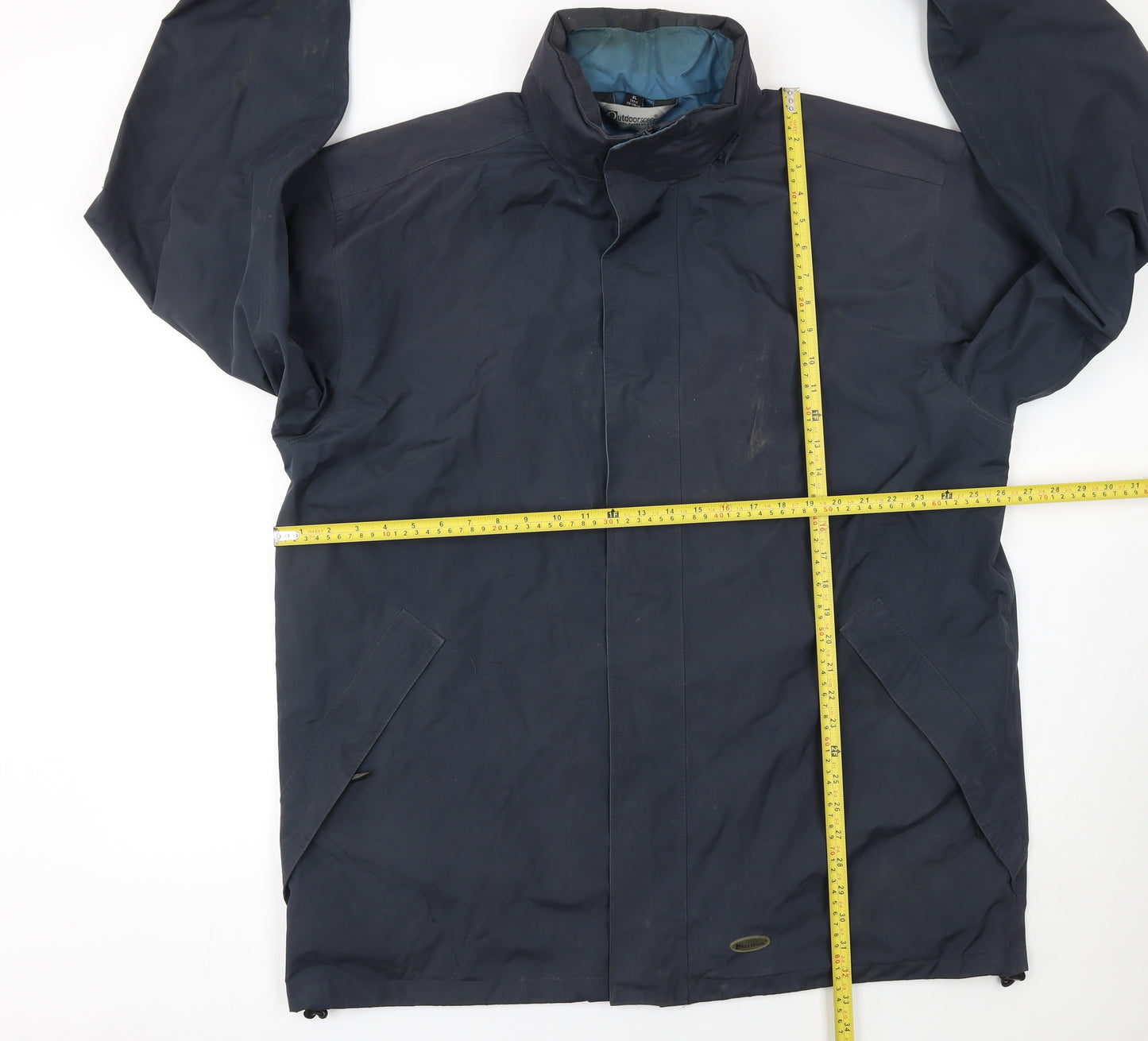 Outdoorscene Men’s Blue XL Waterproof Mid-Length Rain Coat