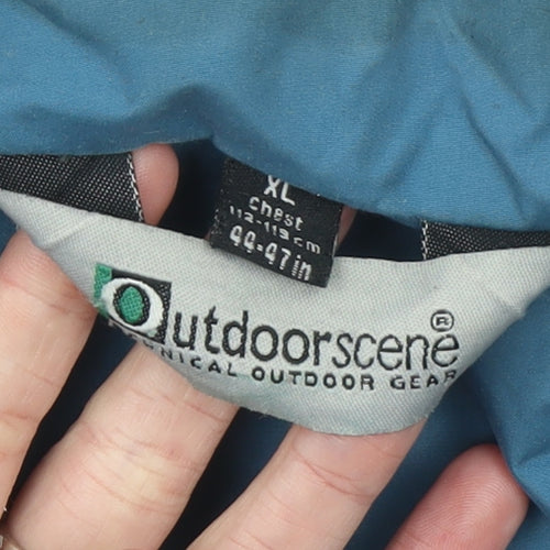 Outdoorscene Men’s Blue XL Waterproof Mid-Length Rain Coat