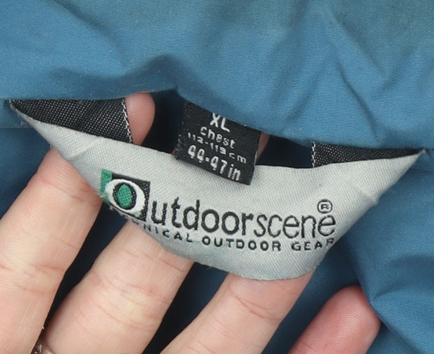 Outdoorscene Men’s Blue XL Waterproof Mid-Length Rain Coat