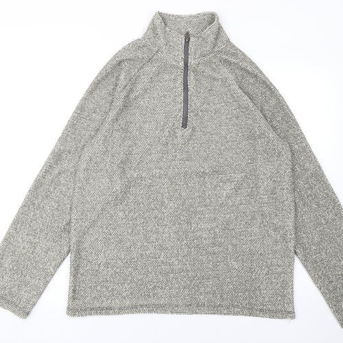 Headland Men's Grey Knit 1/4 Zip Pullover Sweatshirt L