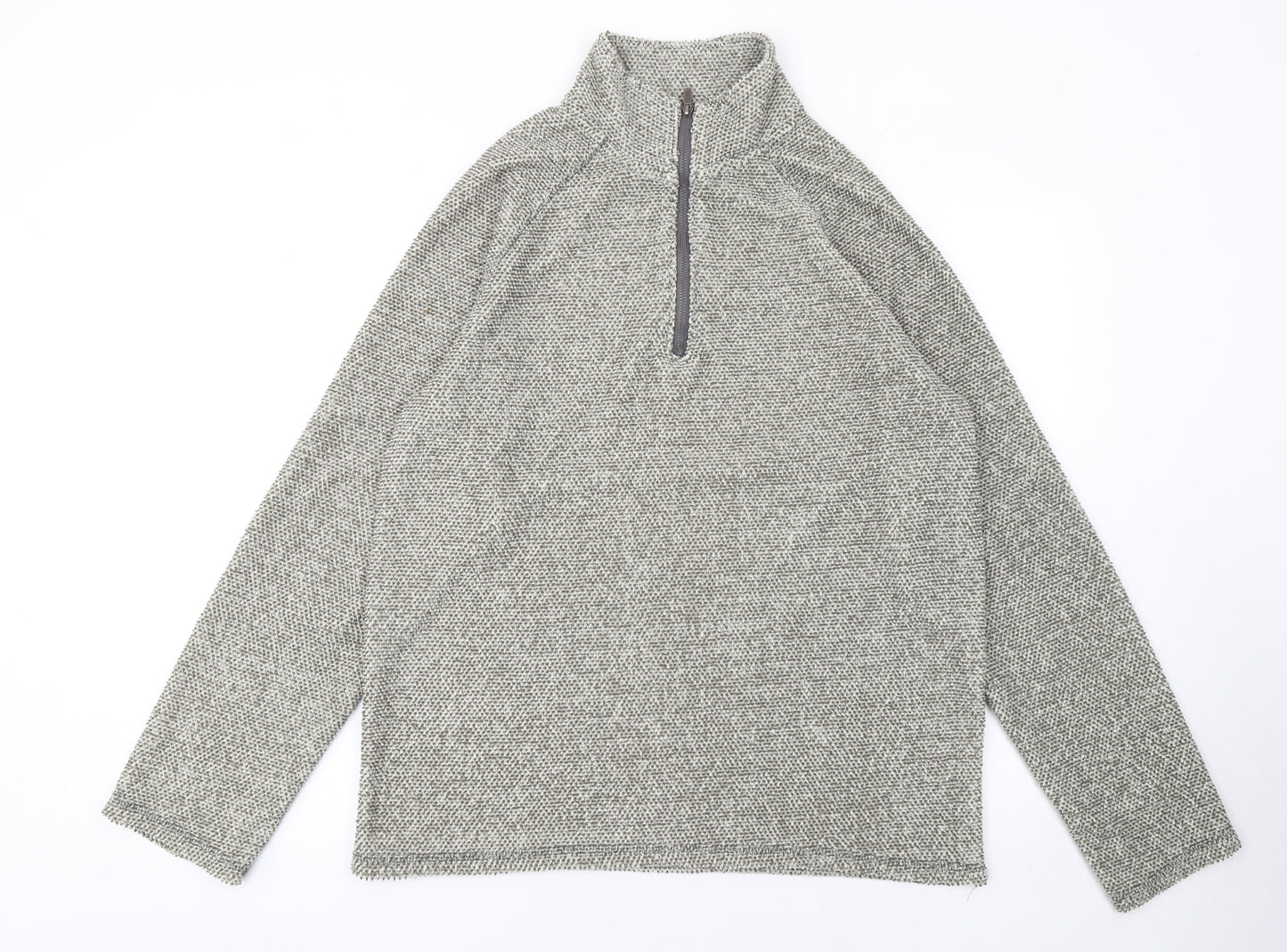 Headland Men's Grey Knit 1/4 Zip Pullover Sweatshirt L