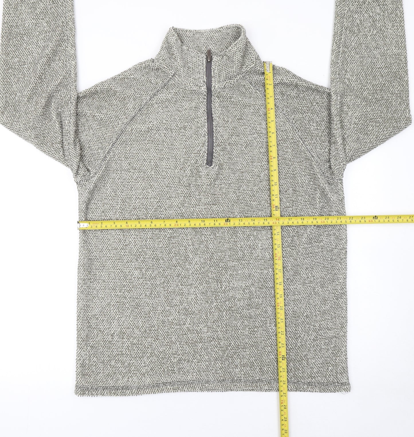 Headland Men's Grey Knit 1/4 Zip Pullover Sweatshirt L