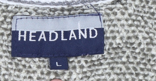 Headland Men's Grey Knit 1/4 Zip Pullover Sweatshirt L