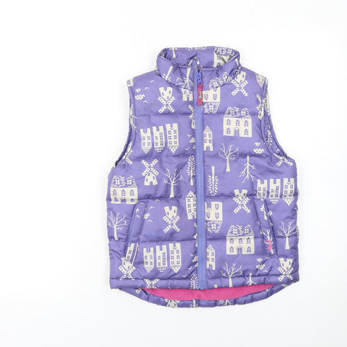 Kite Girls Purple Puffer Waistcoat 8 Years Quilted Polyester Zip Up