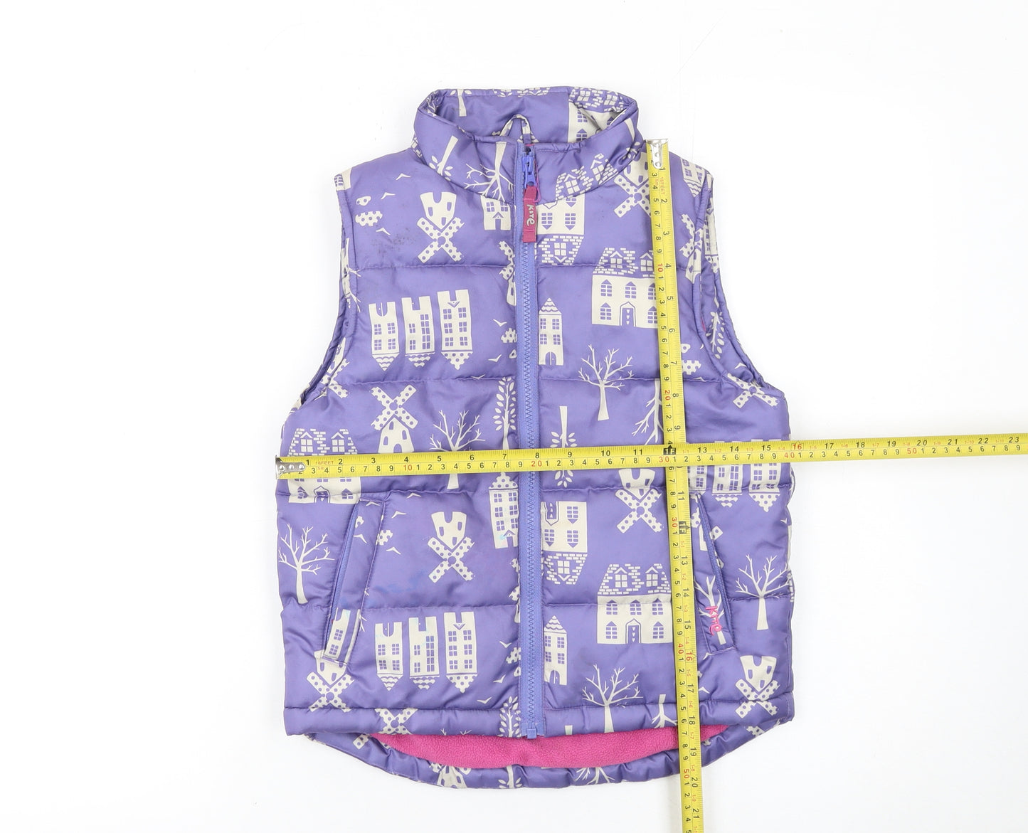 Kite Girls Purple Puffer Waistcoat 8 Years Quilted Polyester Zip Up