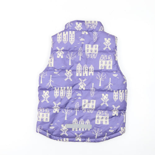 Kite Girls Purple Puffer Waistcoat 8 Years Quilted Polyester Zip Up