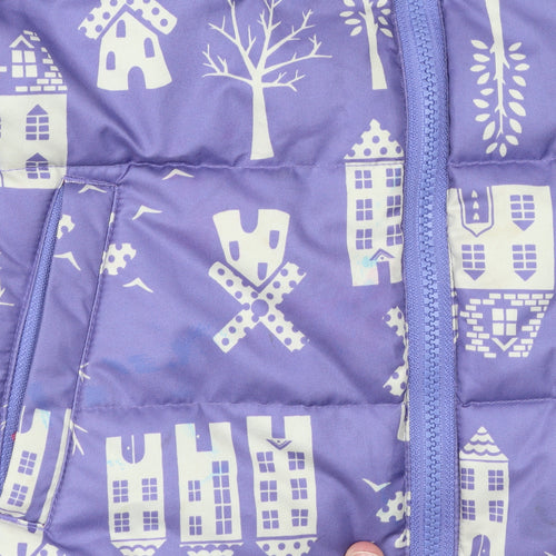 Kite Girls Purple Puffer Waistcoat 8 Years Quilted Polyester Zip Up