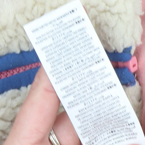 Mini Boden Girls Pink Floral Hooded Puffer Jacket 7-8 Years Quilted Sherpa