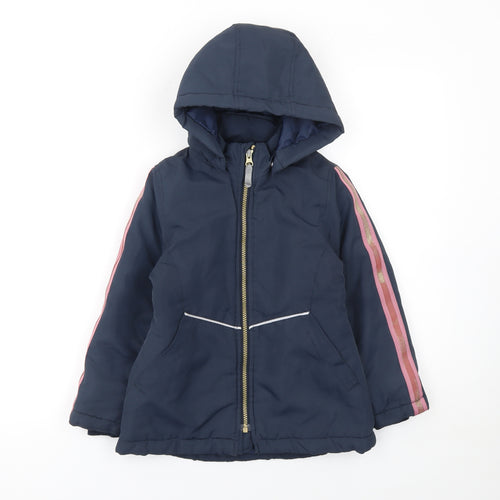 Name It Girls Blue Hooded Puffer Jacket 6 Years Polyester Lined Winter Coat