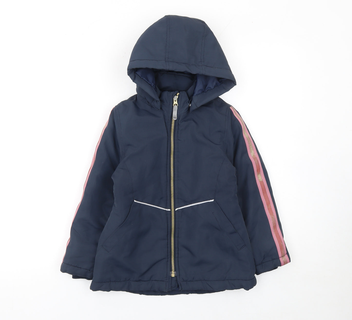 Name It Girls Blue Hooded Puffer Jacket 6 Years Polyester Lined Winter Coat