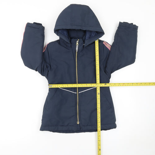 Name It Girls Blue Hooded Puffer Jacket 6 Years Polyester Lined Winter Coat