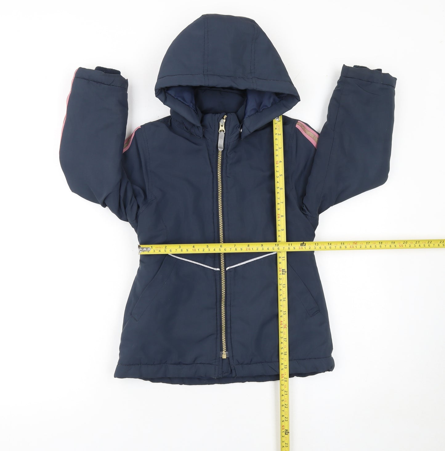 Name It Girls Blue Hooded Puffer Jacket 6 Years Polyester Lined Winter Coat