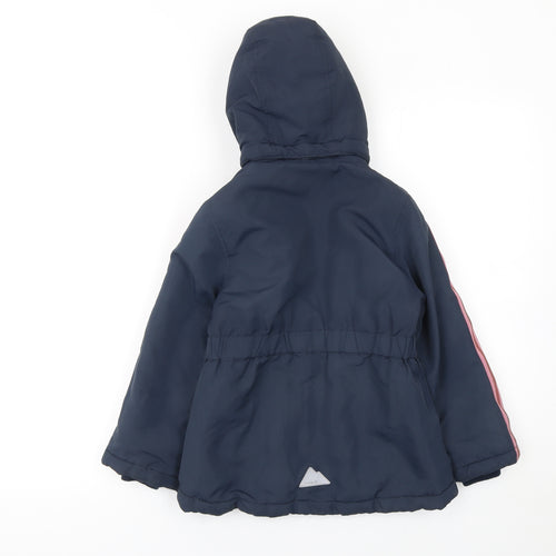 Name It Girls Blue Hooded Puffer Jacket 6 Years Polyester Lined Winter Coat