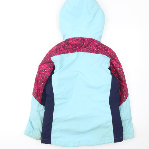 Nevica Girls Blue Pink Ski Jacket 9-10 Years Hooded Waterproof Winter Coat