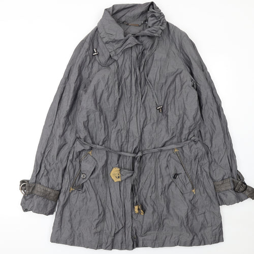 Marks and Spencer Women’s Grey Belted Trench Coat UK 14 Lined Classic