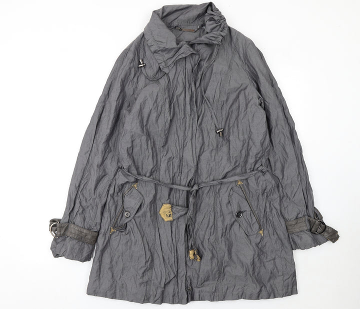 Marks and Spencer Women’s Grey Belted Trench Coat UK 14 Lined Classic