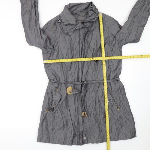 Marks and Spencer Women’s Grey Belted Trench Coat UK 14 Lined Classic