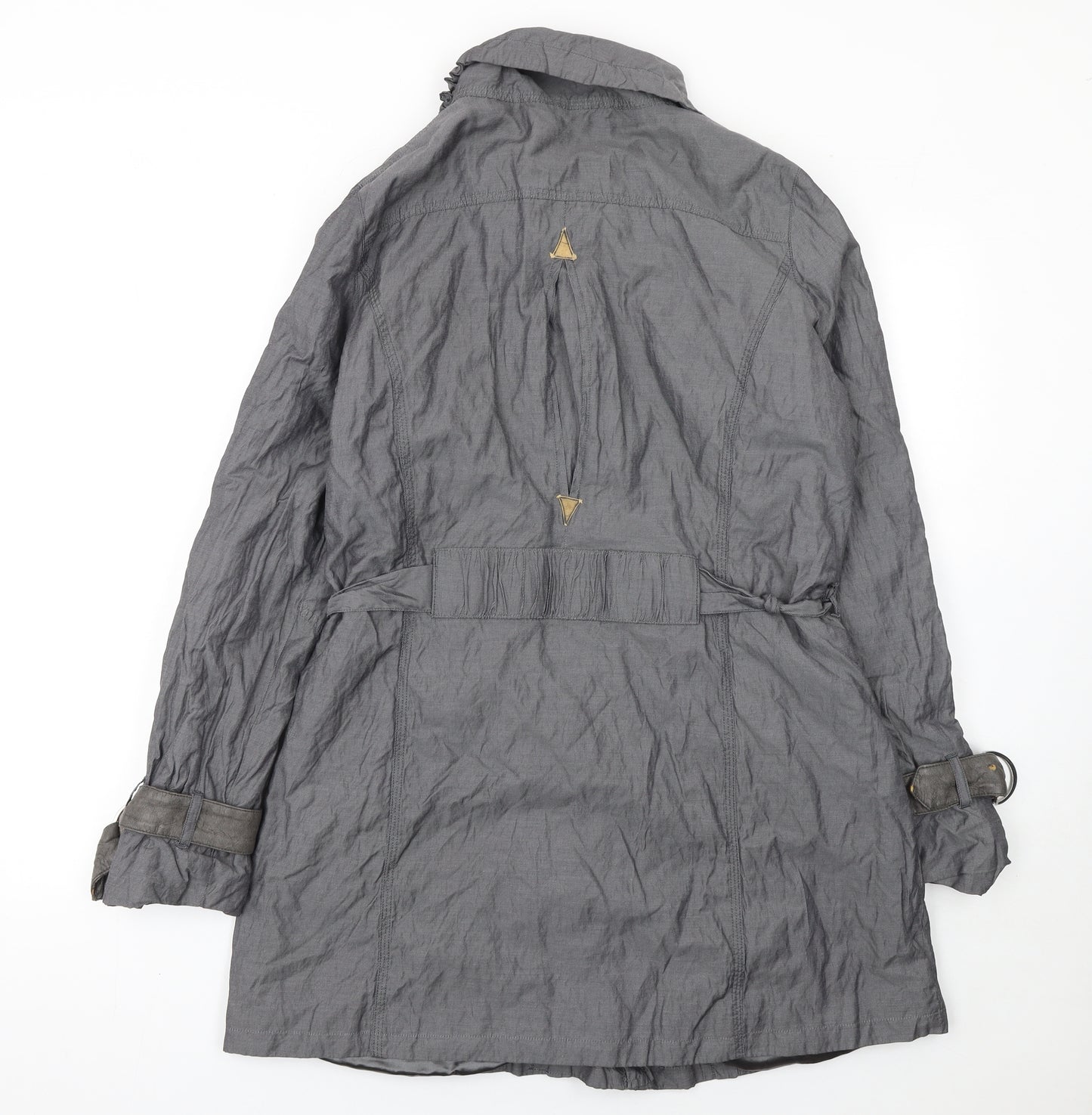 Marks and Spencer Women’s Grey Belted Trench Coat UK 14 Lined Classic