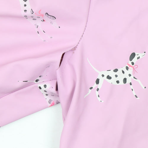 Joules Girls Pink Dog Print Waterproof Hooded Rain Coat 6 Years