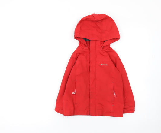 Mountain Warehouse Boys Red Waterproof Hooded Rain Coat Jacket 3-4 Years