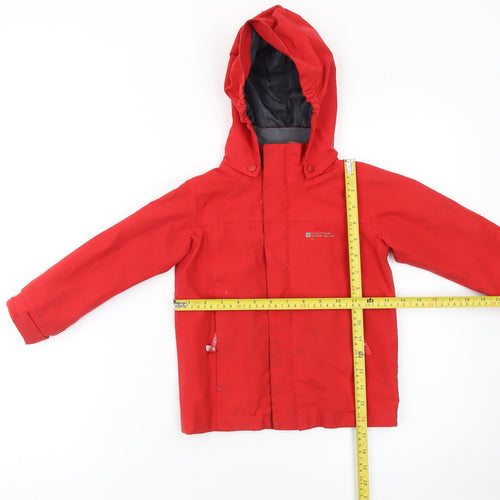 Mountain Warehouse Boys Red Waterproof Hooded Rain Coat Jacket 3-4 Years