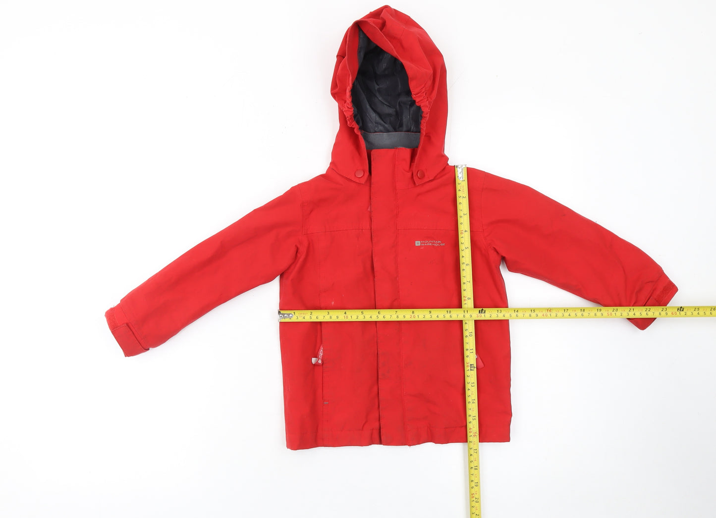 Mountain Warehouse Boys Red Waterproof Hooded Rain Coat Jacket 3-4 Years
