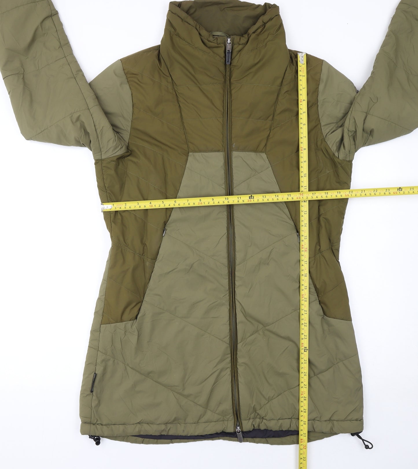 Cintamani Women Green Long Puffer Jacket L Lightweight Outdoor