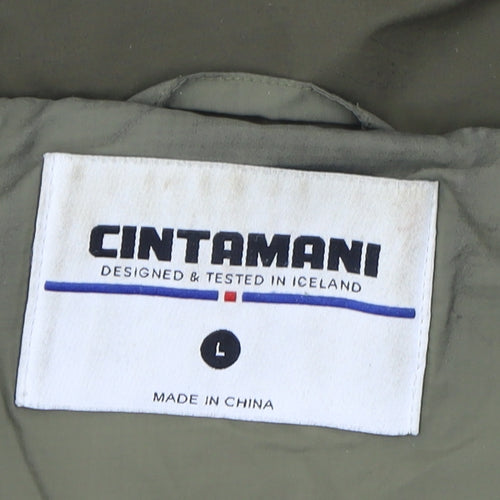 Cintamani Women Green Long Puffer Jacket L Lightweight Outdoor