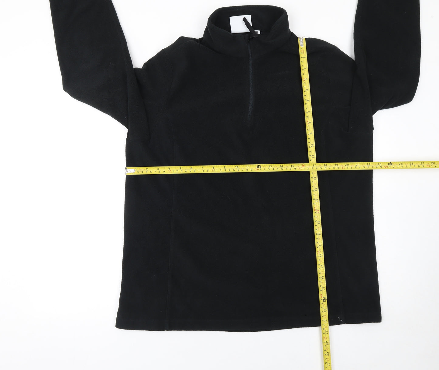 TOG24 Womens Black Fleece 1/2 Zip Mid-Length Active Jacket Size 16