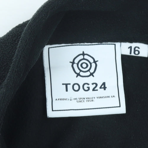 TOG24 Womens Black Fleece 1/2 Zip Mid-Length Active Jacket Size 16