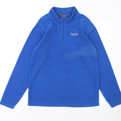 Regatta Boys Blue Fleece 1/4 Zip Sweatshirt Size 148 Classic Fit