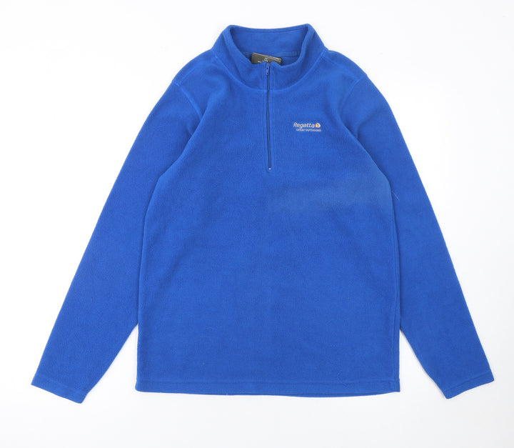 Regatta Boys Blue Fleece 1/4 Zip Sweatshirt Size 148 Classic Fit
