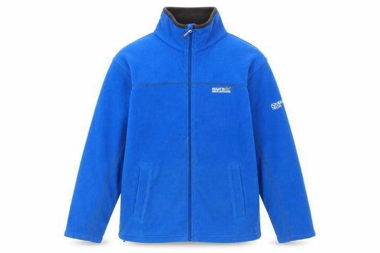 Front view of Regatta Men’s Blue Fleece Full Zip Basic Jacket, size S, Outdoor Walking