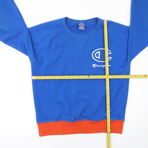 Champion Men's Blue Pullover Sweatshirt L Crew Neck Cotton