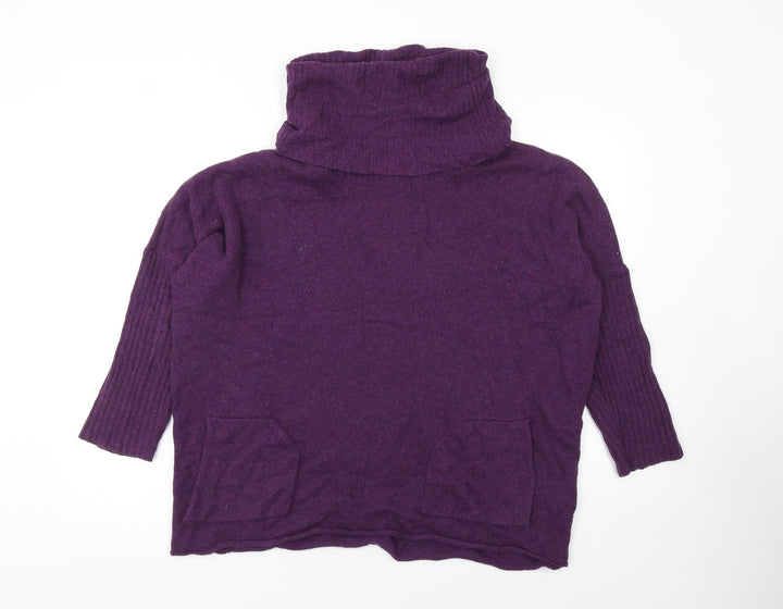 White Stuff Women’s Purple Roll Neck Wool Alpaca Blend Jumper M