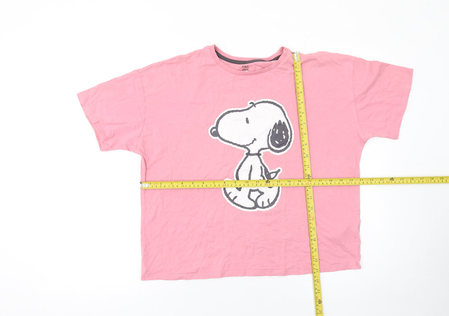 Marks and Spencer Girls Pink Snoopy Graphic Cotton T-Shirt 15-16 Years