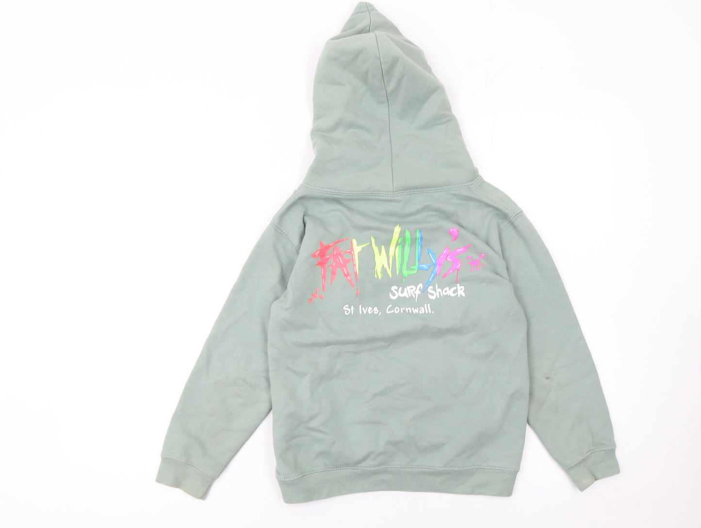 Fat Willy's Girls Green Hoodie 7-8 Years Pullover Surf Graphic Sweatshirt