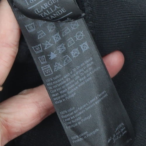 AllSaints Men's Black Pullover Hoodie Large Logo Cotton