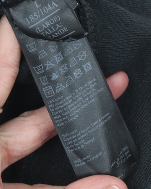 AllSaints Men's Black Pullover Hoodie Large Logo Cotton