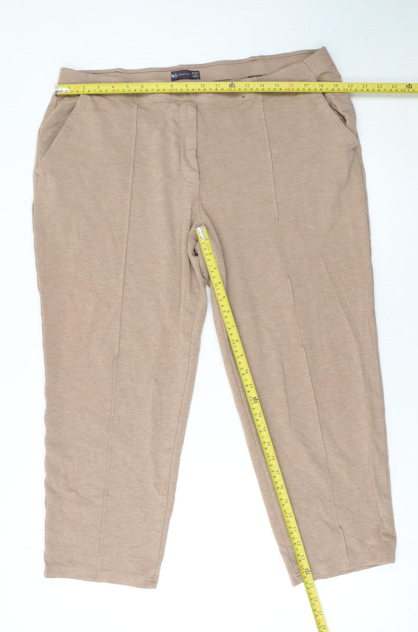 Marks and Spencer Women’s Beige Size 20 Jersey Trousers
