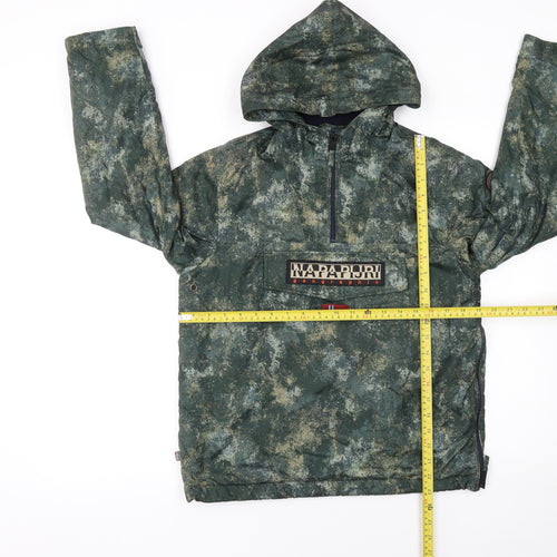 Napapijri Boys Green Camouflage Hooded Anorak Jacket 12 Years