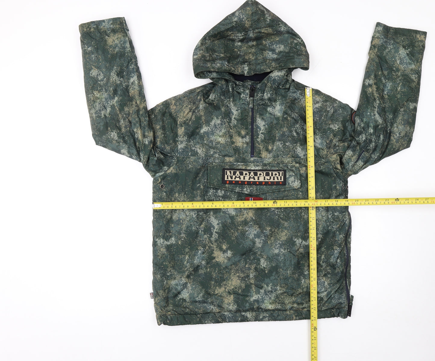 Napapijri Boys Green Camouflage Hooded Anorak Jacket 12 Years