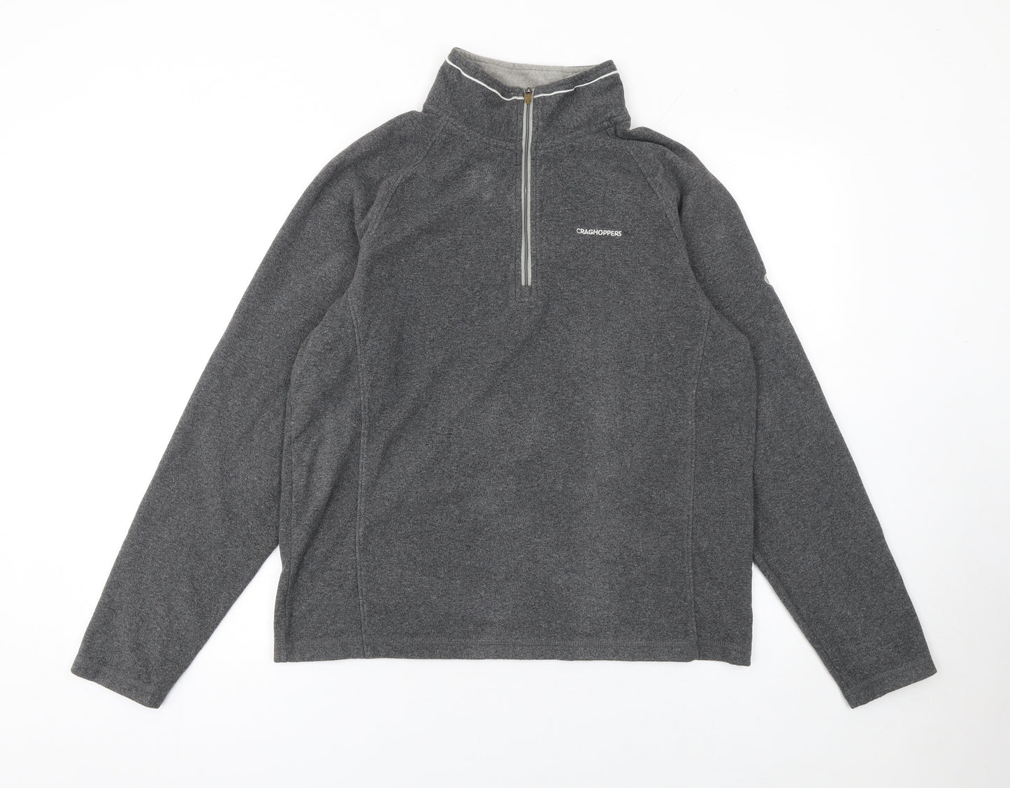 Craghoppers Men's Grey Fleece 1/4 Zip Pullover Sweatshirt L