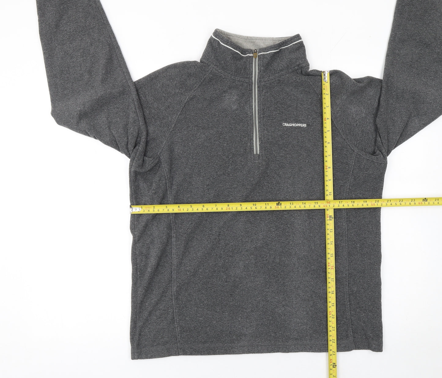 Craghoppers Men's Grey Fleece 1/4 Zip Pullover Sweatshirt L