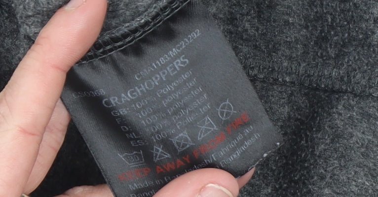 Craghoppers Men's Grey Fleece 1/4 Zip Pullover Sweatshirt L