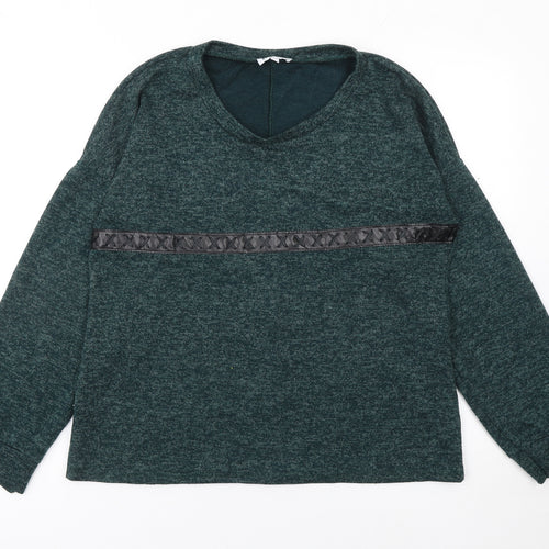 Co&Co Women’s Green V-Neck Long Sleeve Knit Jumper L