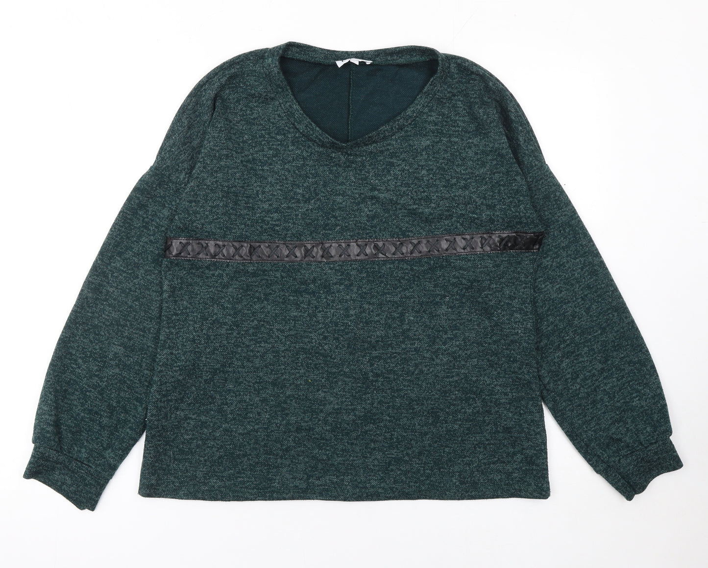 Co&Co Women’s Green V-Neck Long Sleeve Knit Jumper L